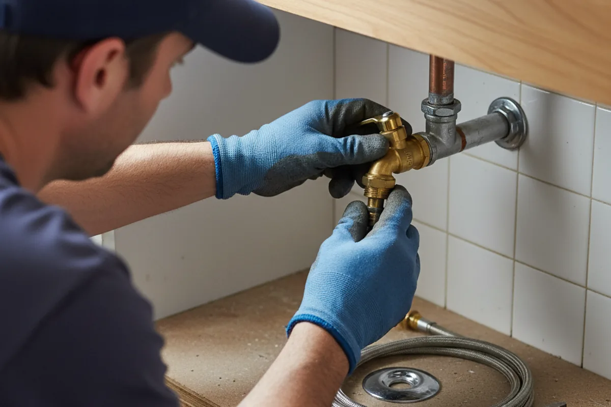 Shutoff valve and fitting work during Well Pump Repair in Murrieta